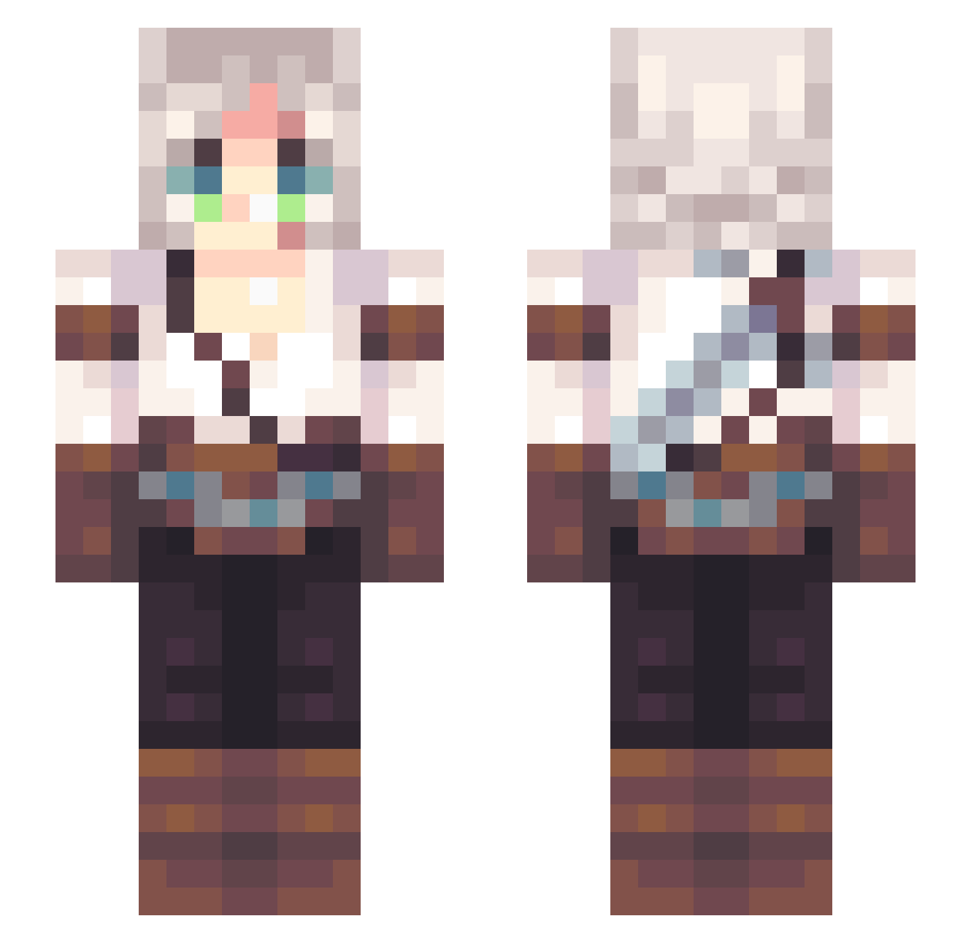 Sealenium Minecraft skin, front and back view