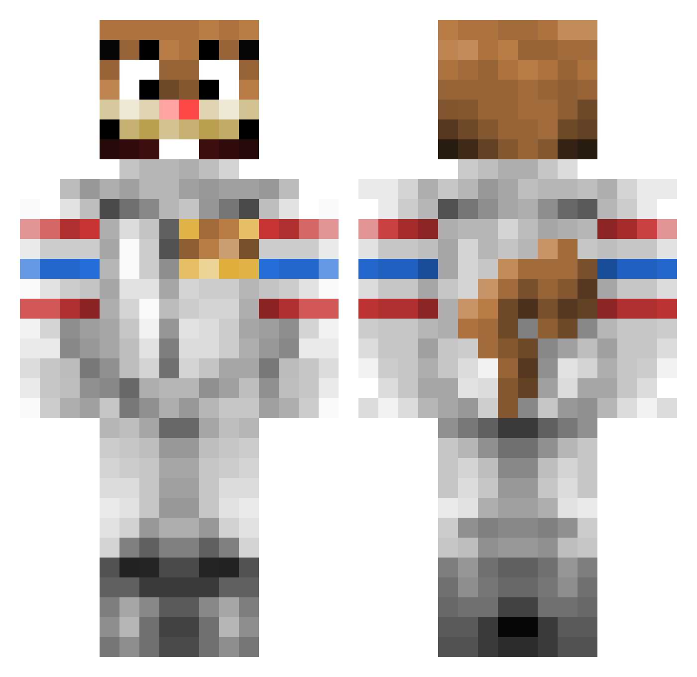 Simpta Minecraft skin, front and back view
