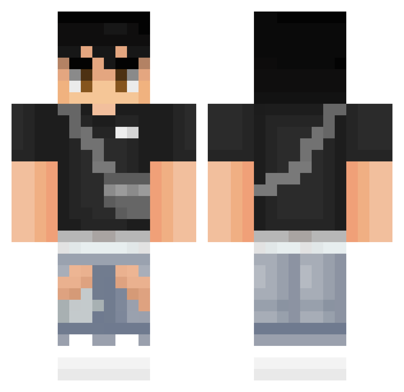 ImAixen Minecraft skin, front and back view
