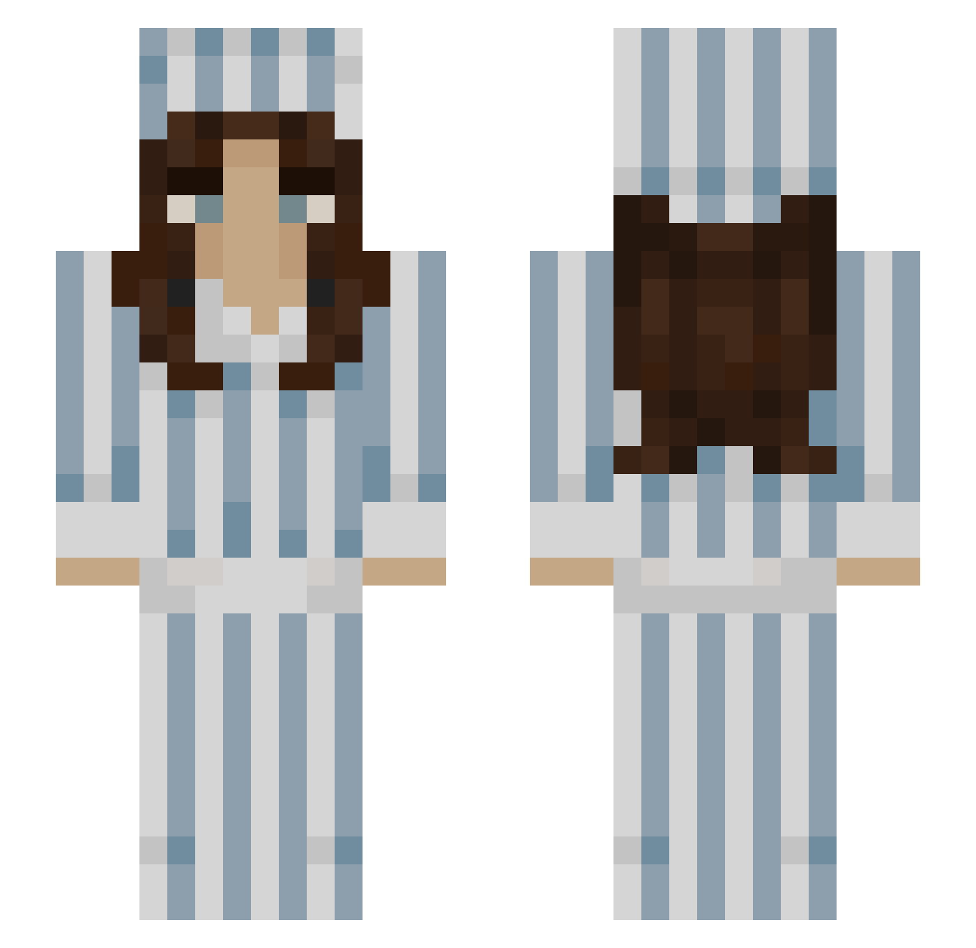 WhiteRosePetals Minecraft skin, front and back view