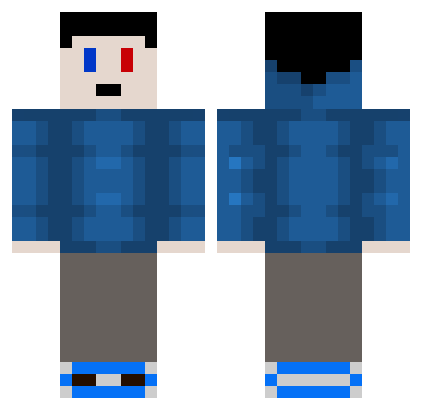 anonymoose9 Minecraft skin, front and back view