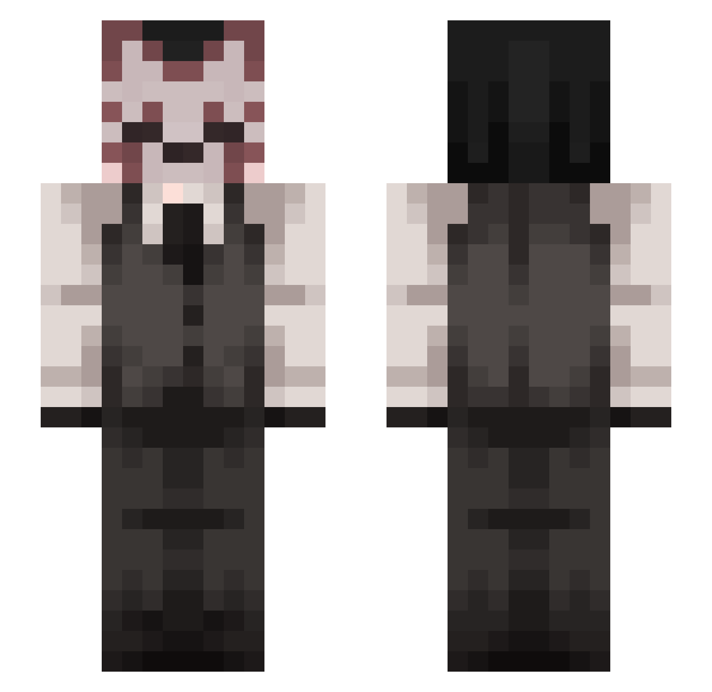 KincsKing Minecraft skin, front and back view