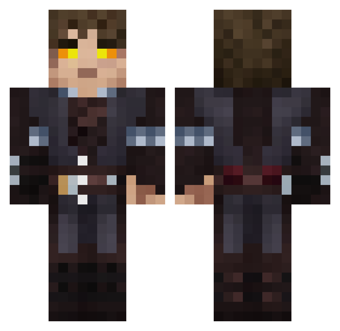 Xorrox_ Minecraft skin, front and back view