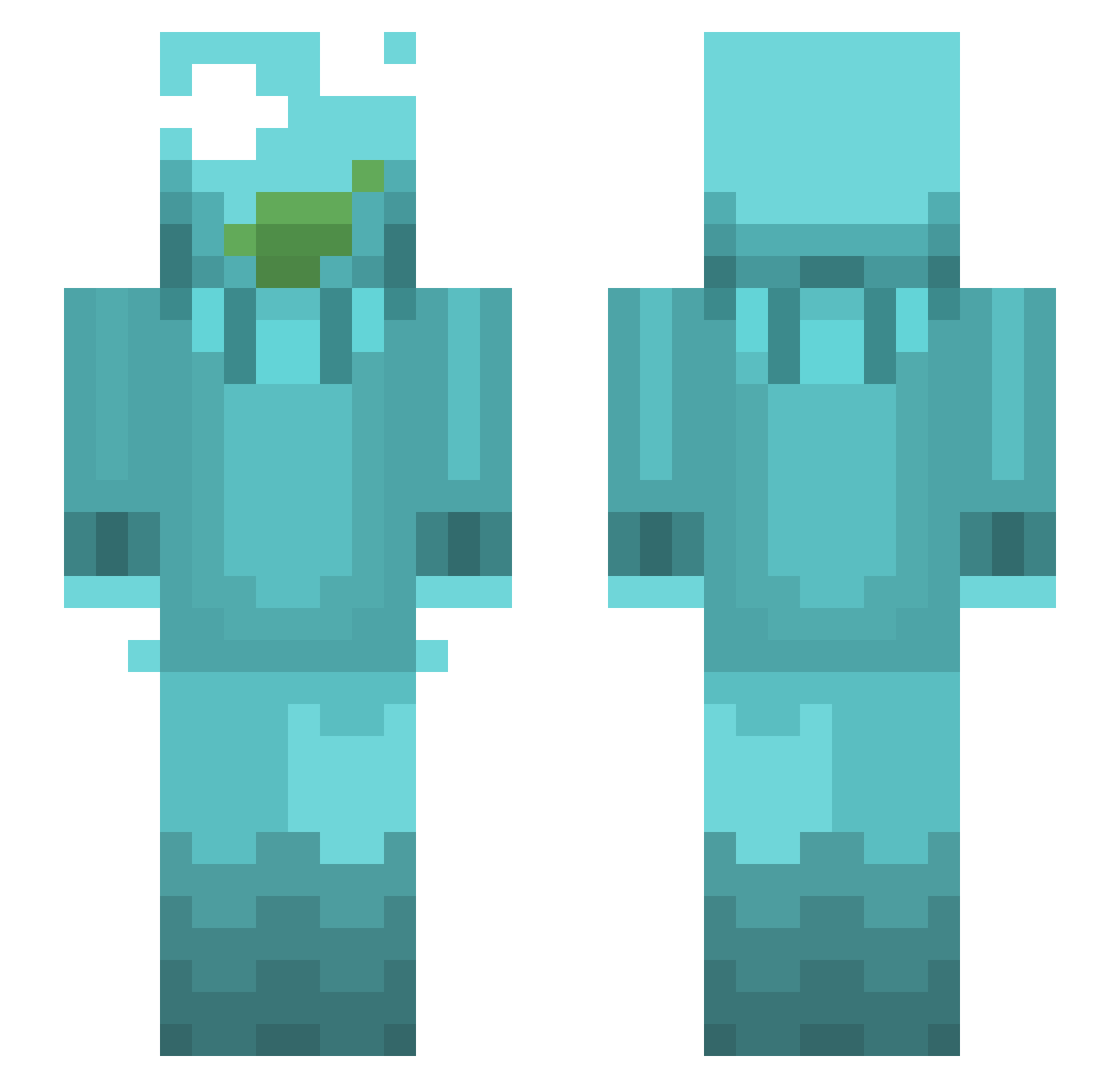 YumiiCloud Minecraft skin, front and back view