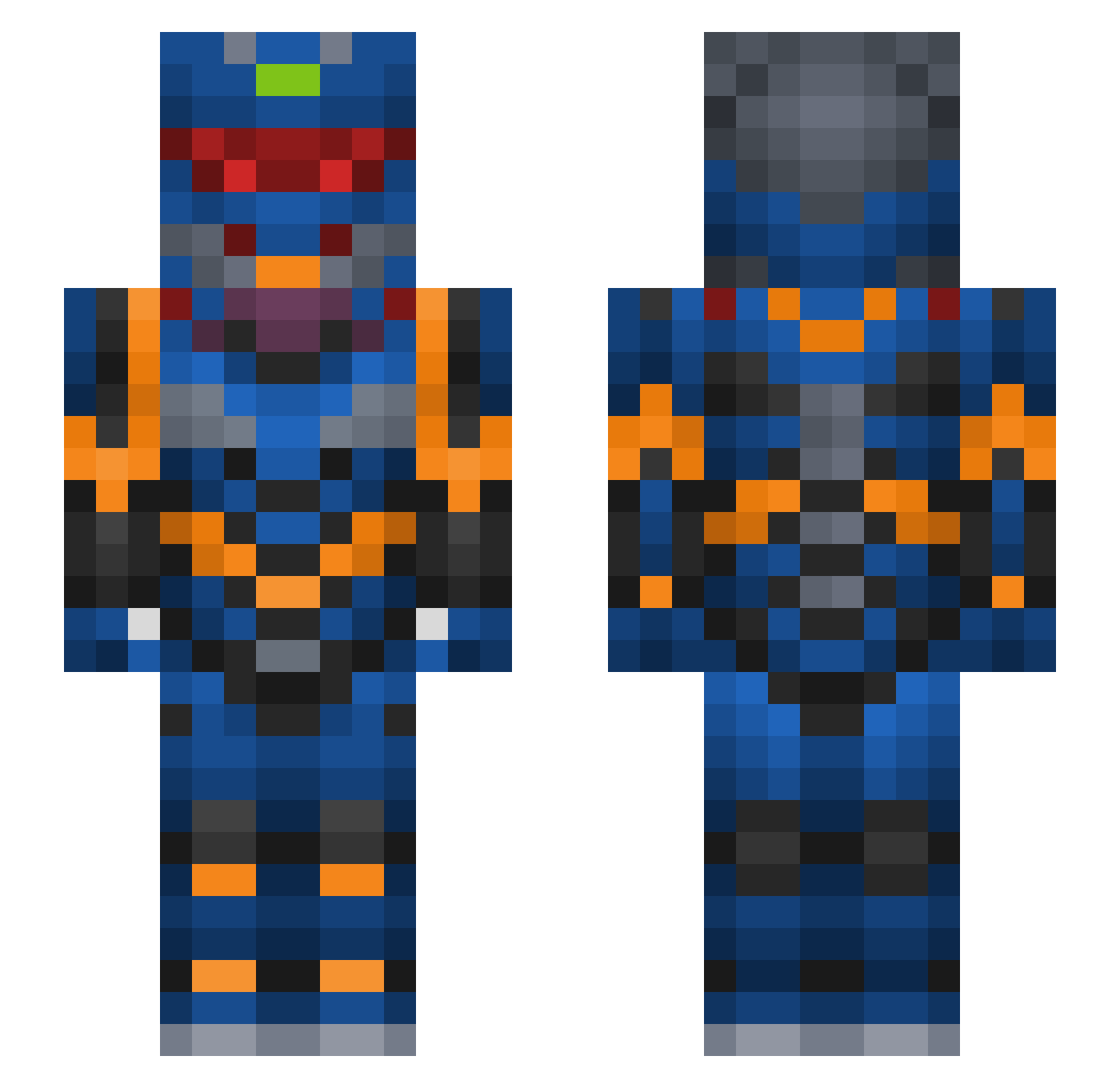 Andres024 Minecraft skin, front and back view