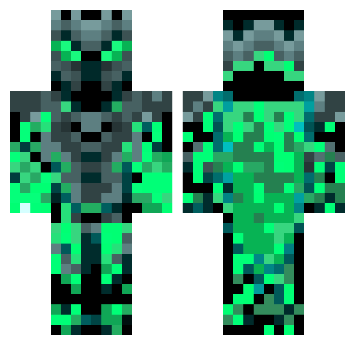 JPTHunter Minecraft skin, front and back view