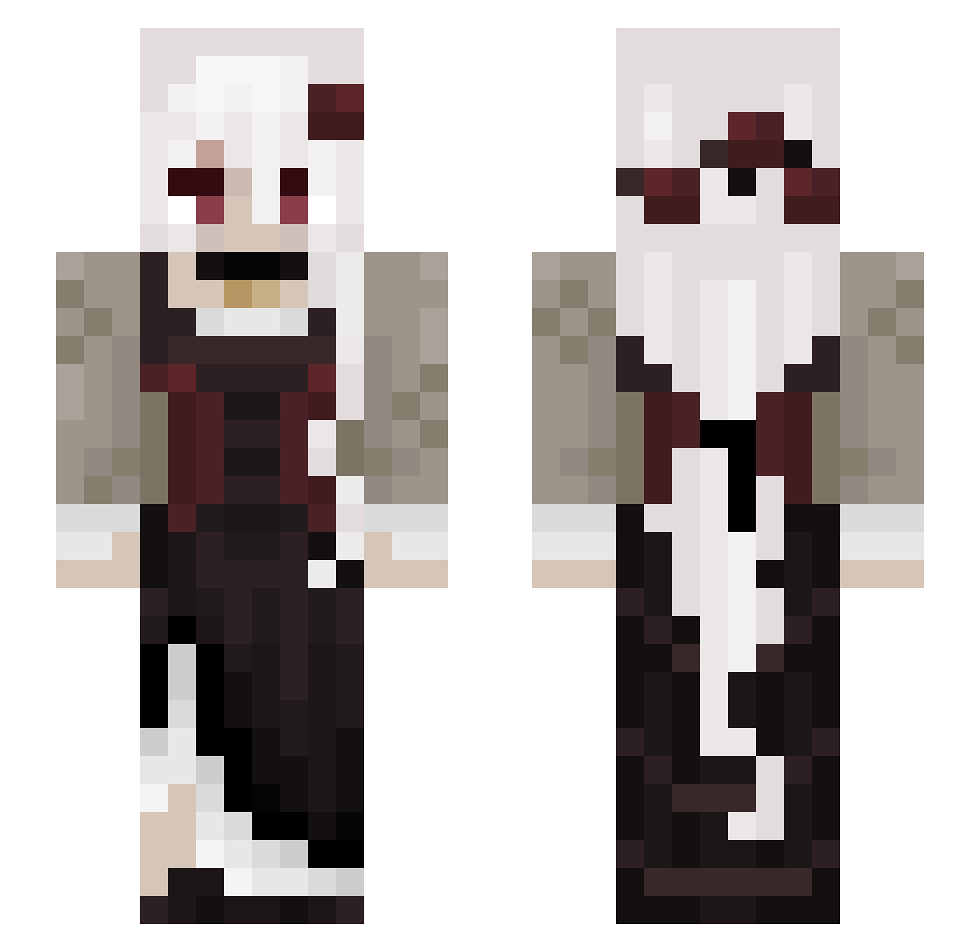 Jnrtheone Minecraft skin, front and back view