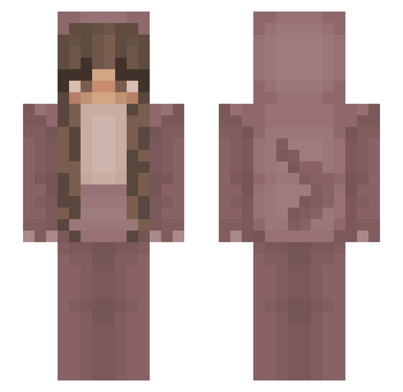 Szugcia Minecraft skin, front and back view