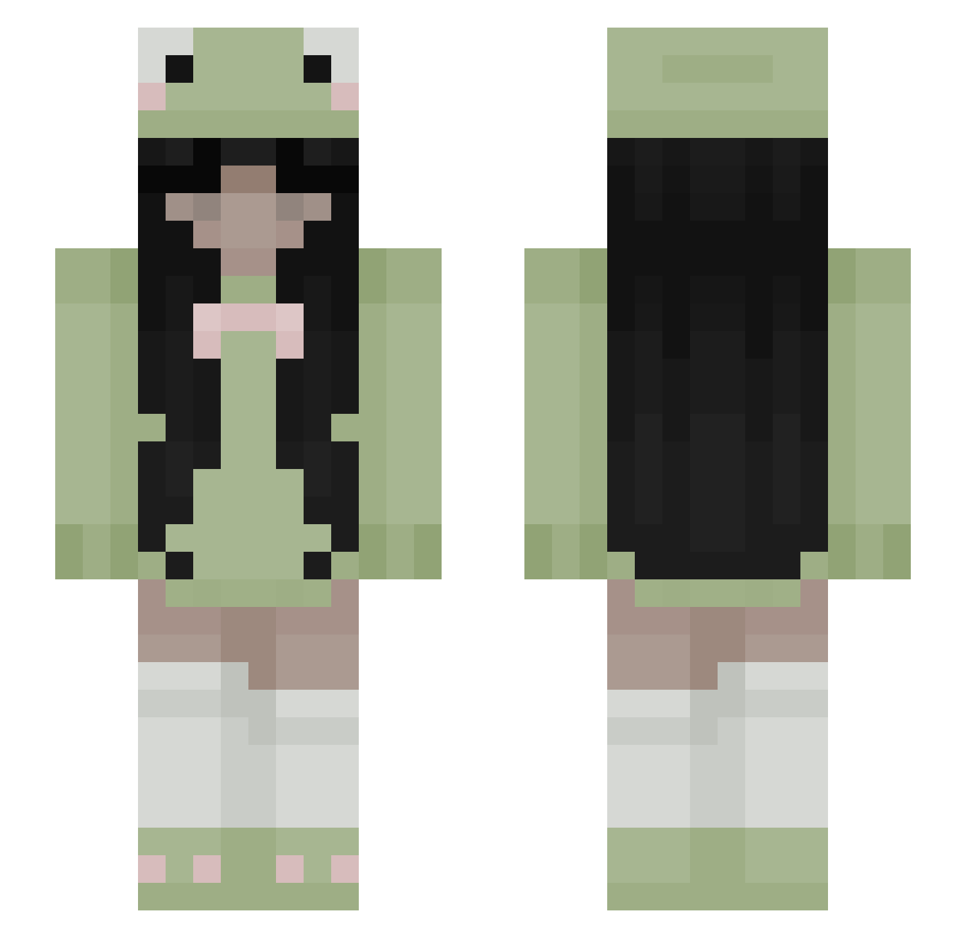 Retch Minecraft skin, front and back view