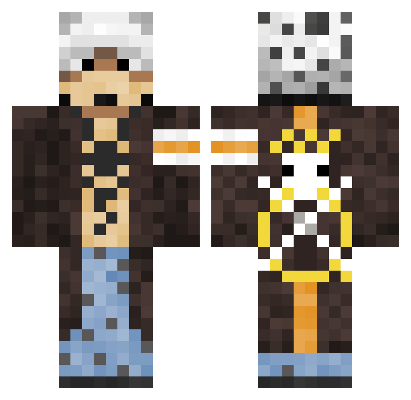 DeusXMachina Minecraft skin, front and back view