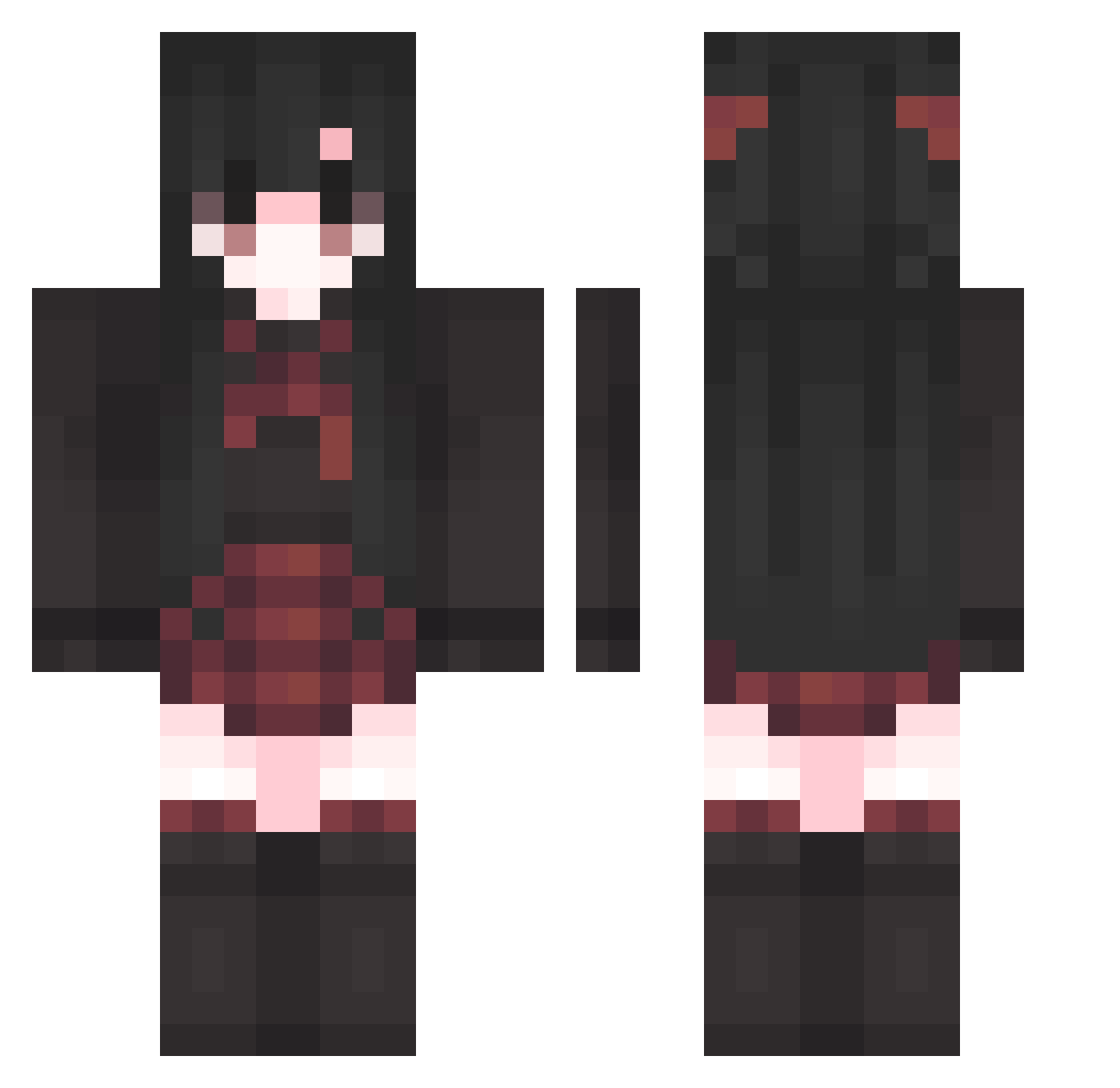 Handsel Minecraft skin, front and back view