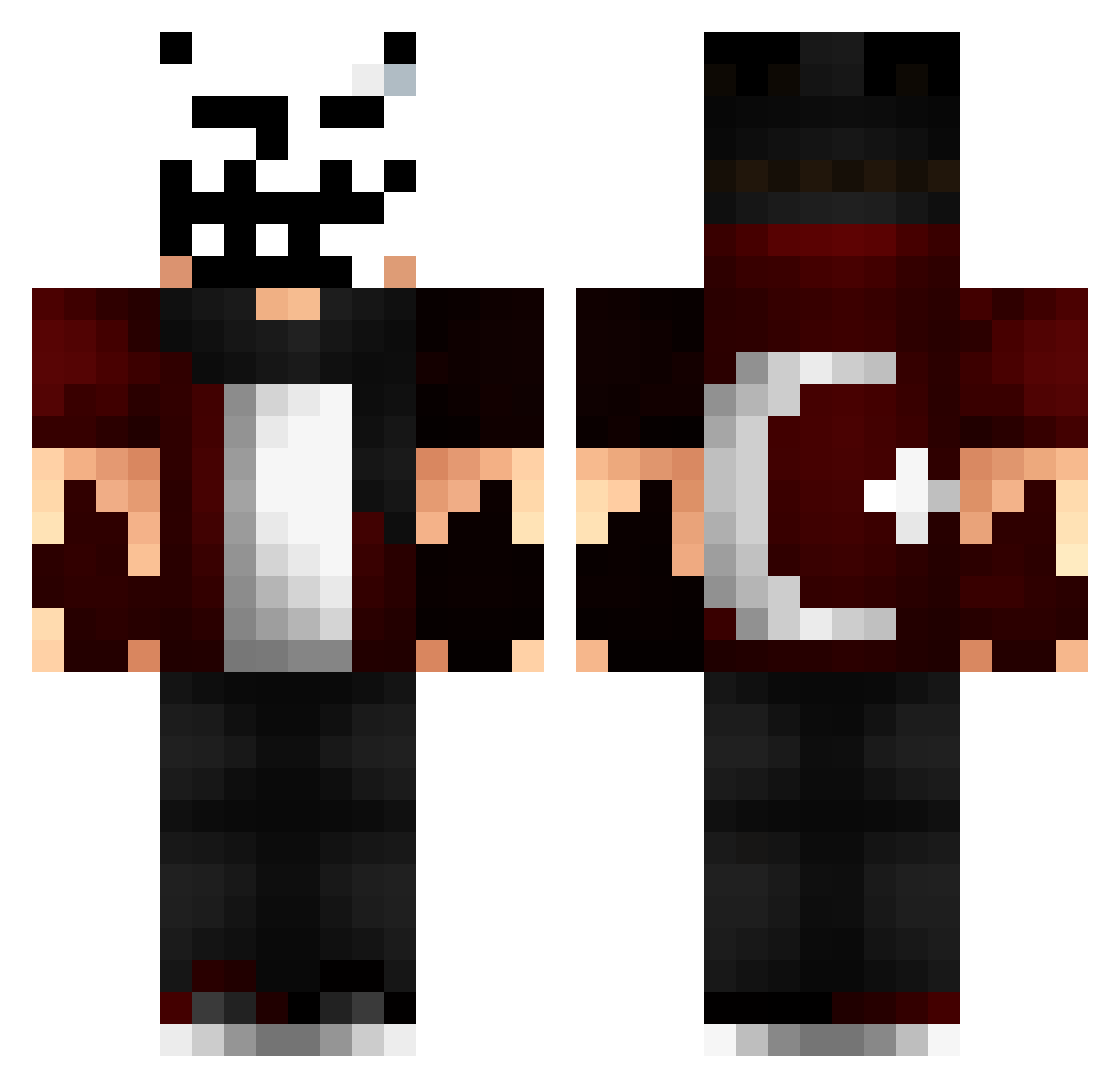 GAMERTRKAYRA Minecraft skin, front and back view