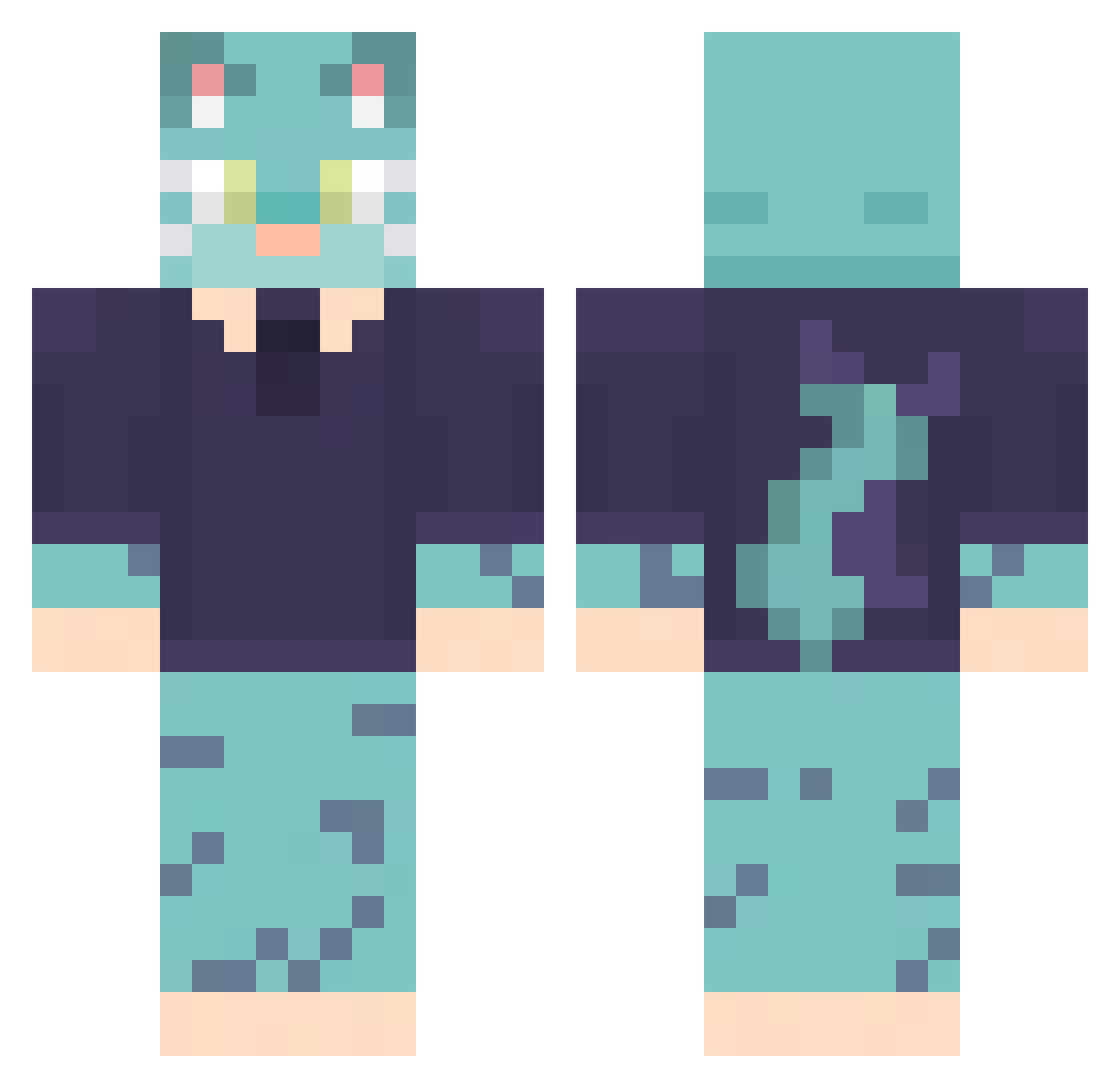kooliyo Minecraft skin, front and back view
