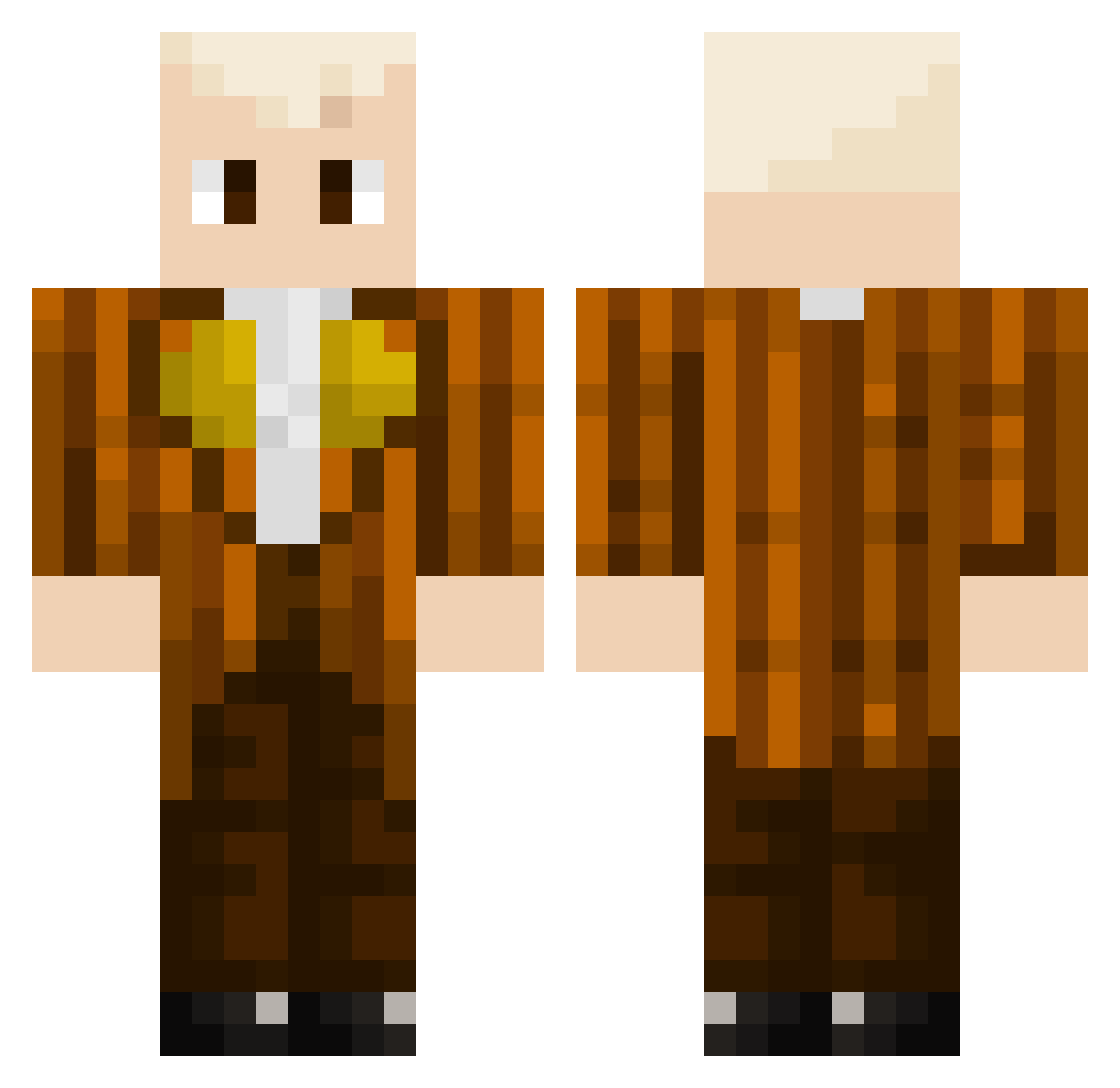 Rebopop Minecraft skin, front and back view