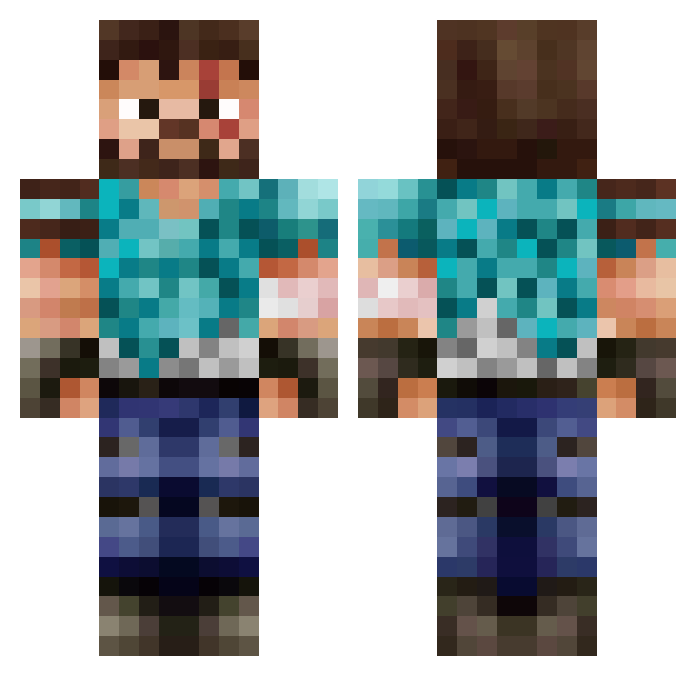 snacks4doggo Minecraft skin, front and back view