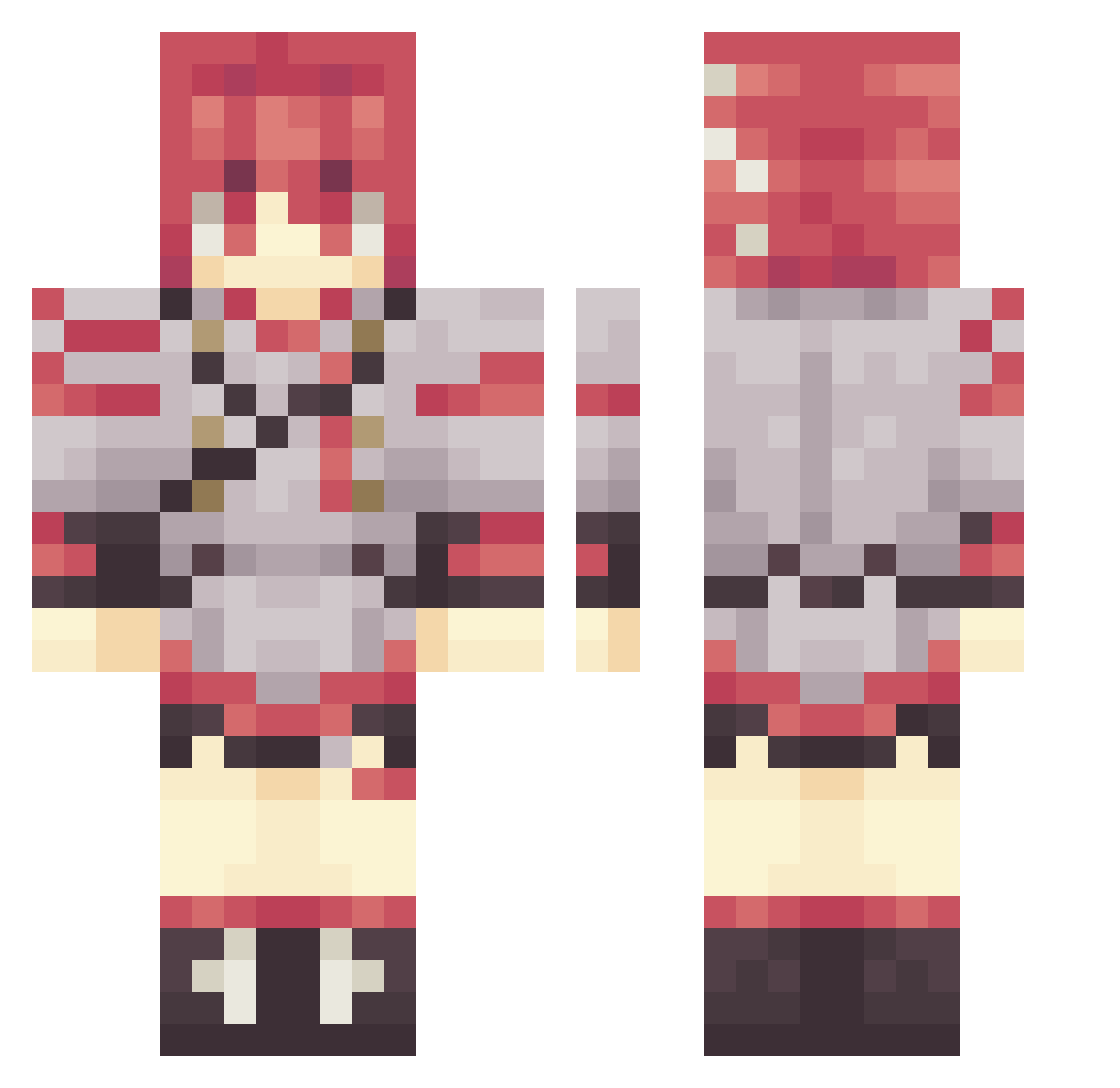 caz8088 Minecraft skin, front and back view