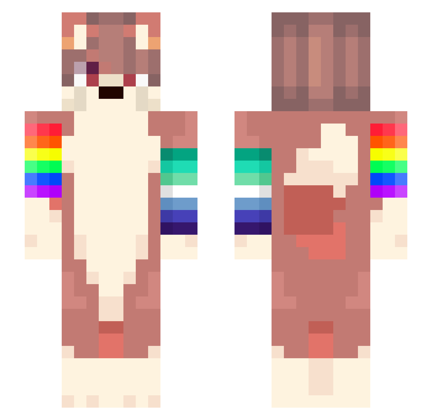 JanTheFemboy Minecraft skin, front and back view