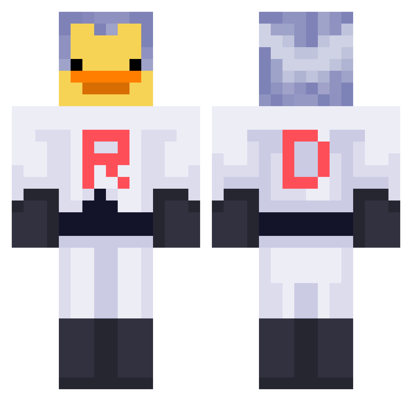 sirojige Minecraft skin, front and back view