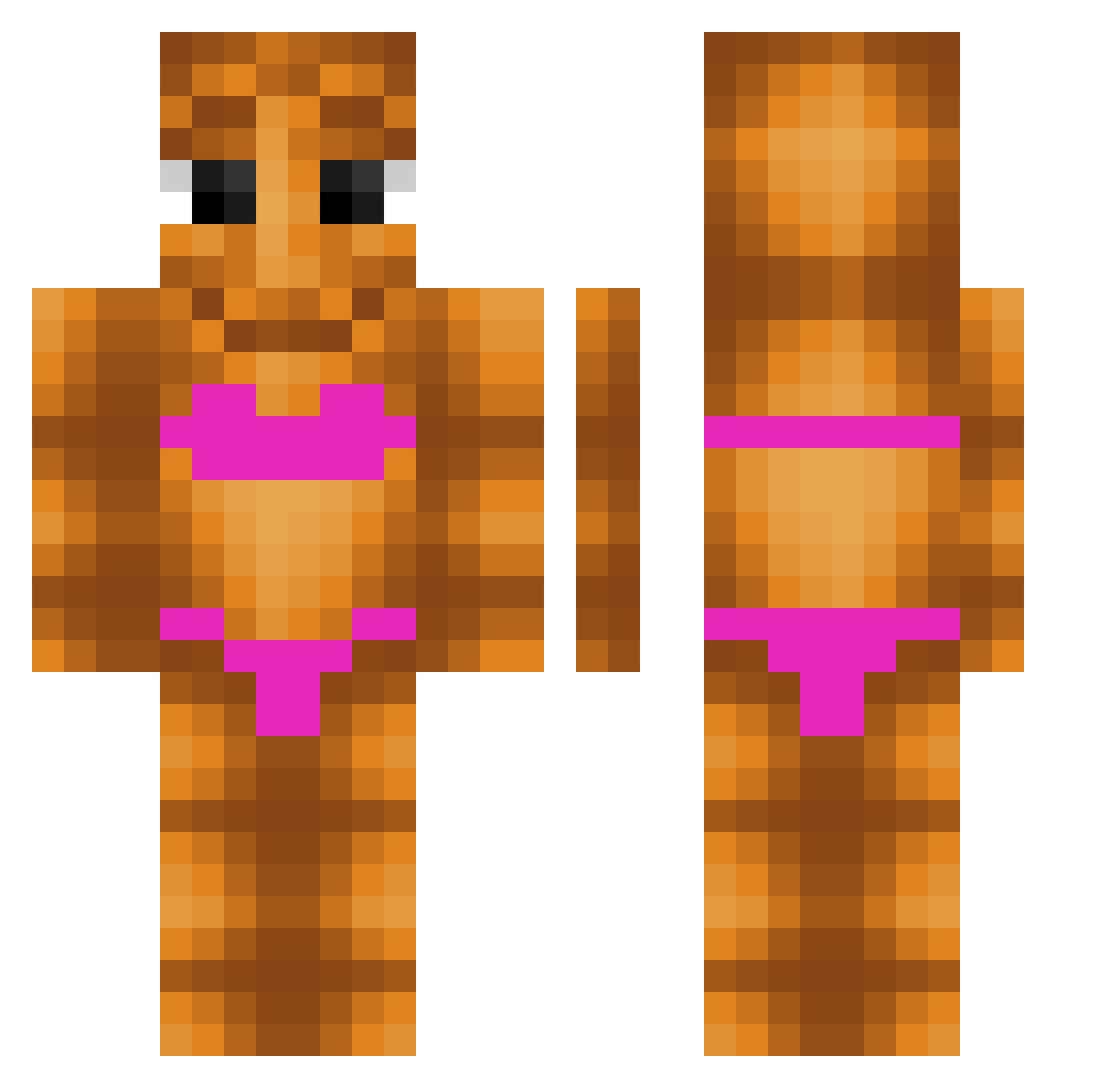 VolGreYT Minecraft skin, front and back view