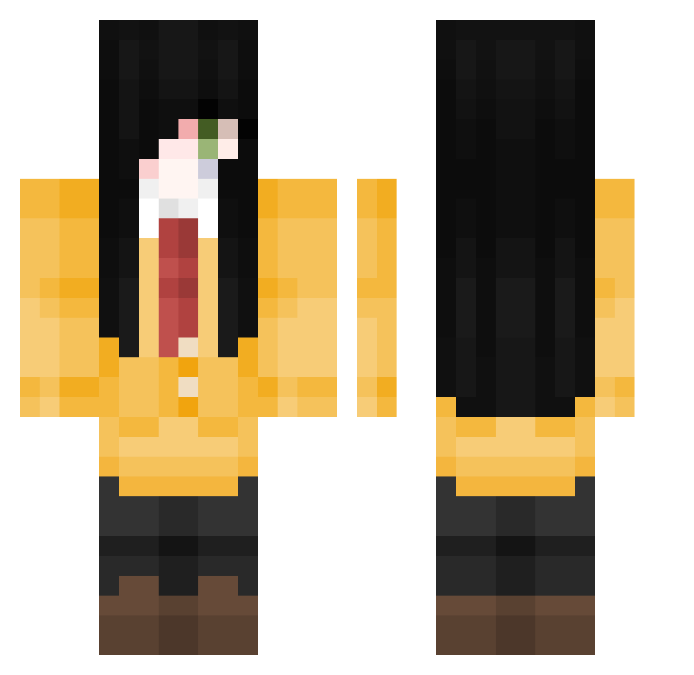 DamaZe1 Minecraft skin, front and back view