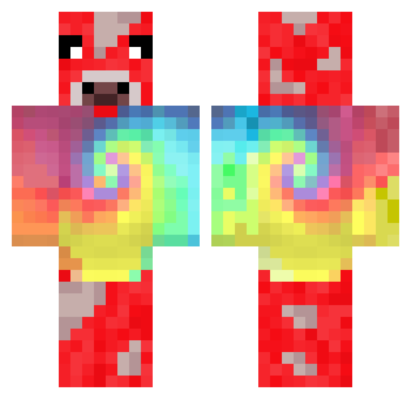 sydneytheshort Minecraft skin, front and back view