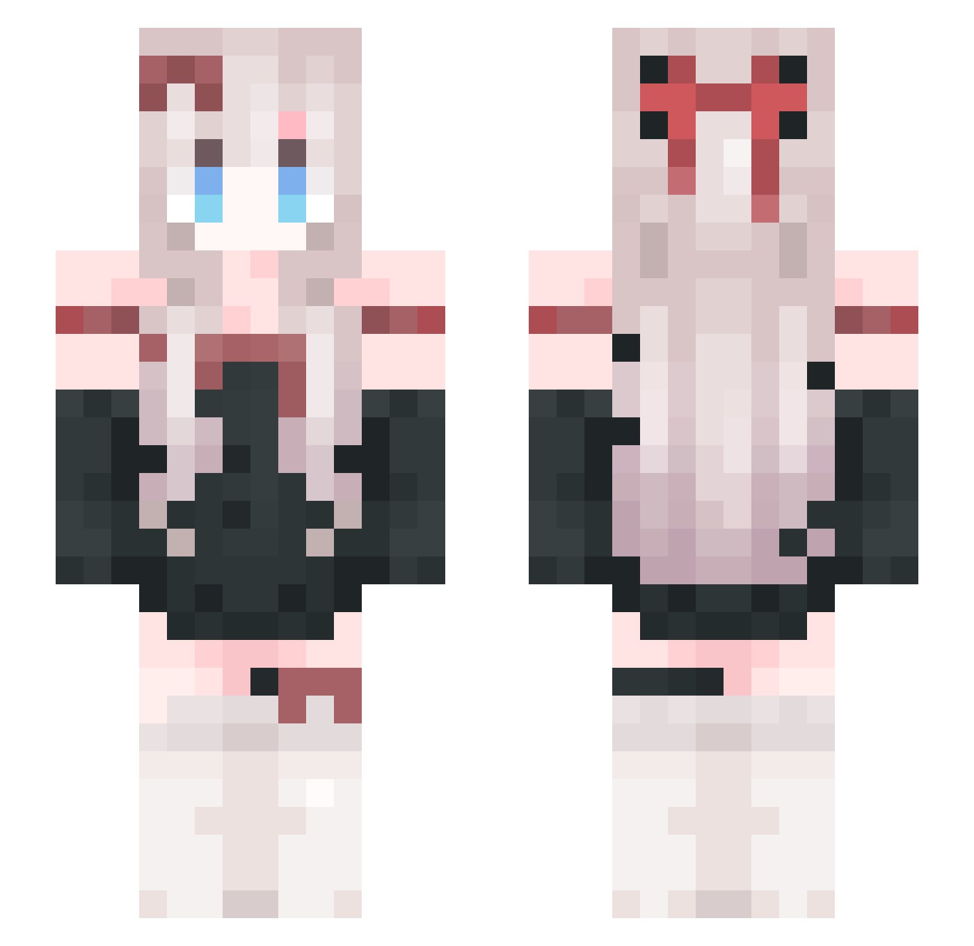 sleepychloe Minecraft skin, front and back view