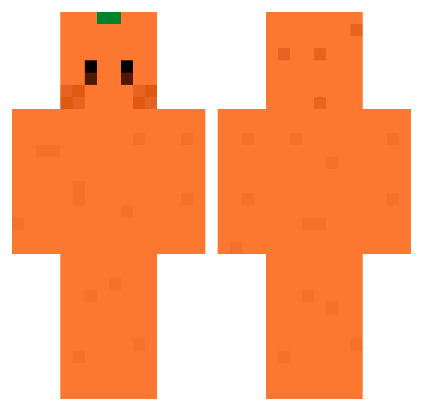 wamateur Minecraft skin, front and back view