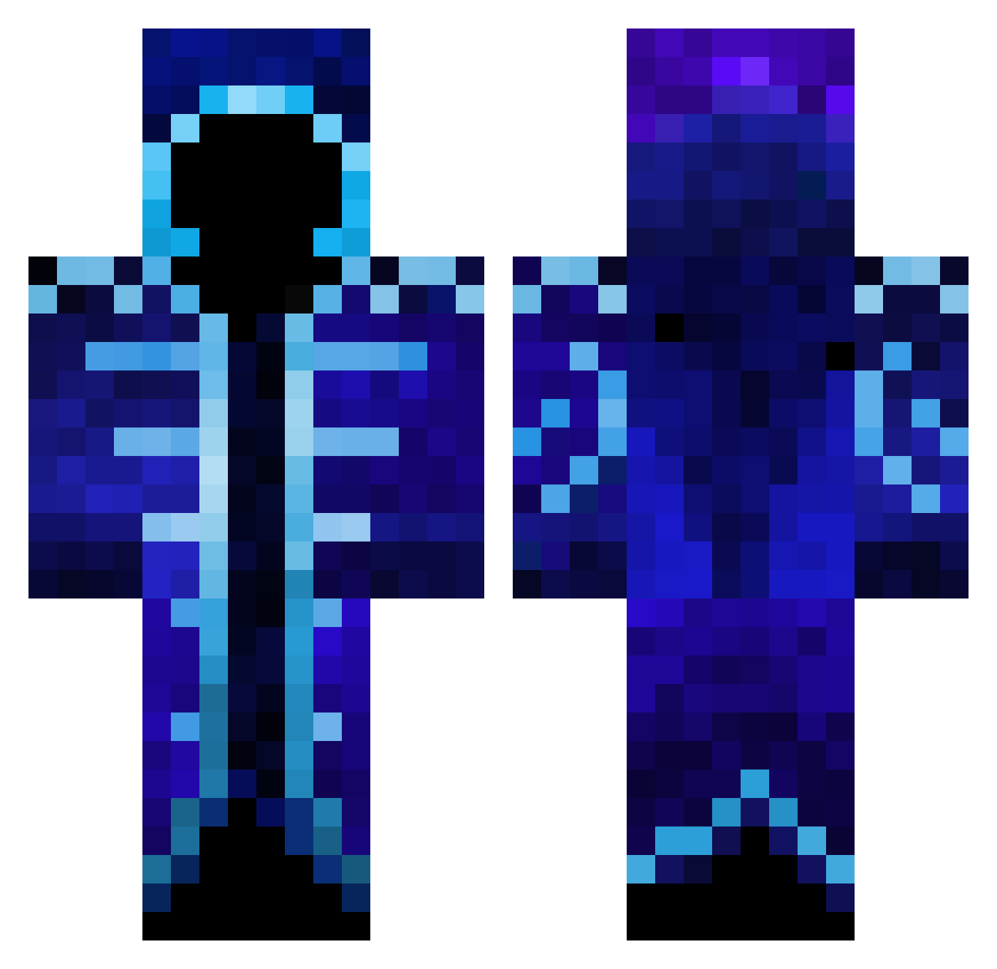 Chroday Minecraft skin, front and back view