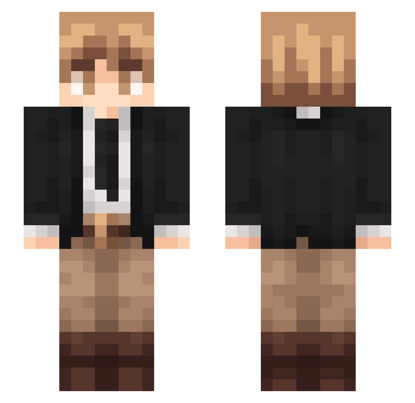 Trizzin Minecraft skin, front and back view