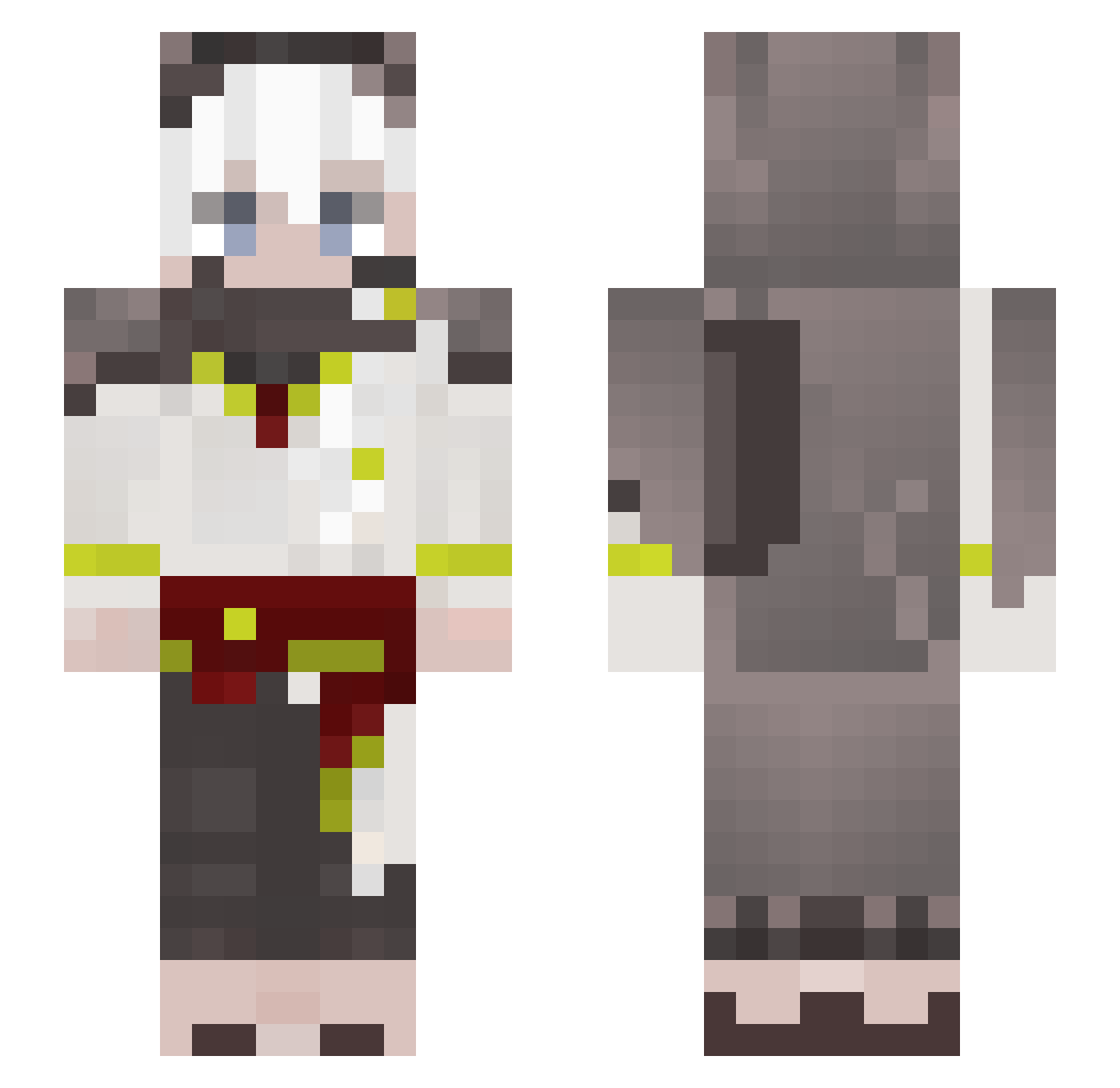 rate10 Minecraft skin, front and back view