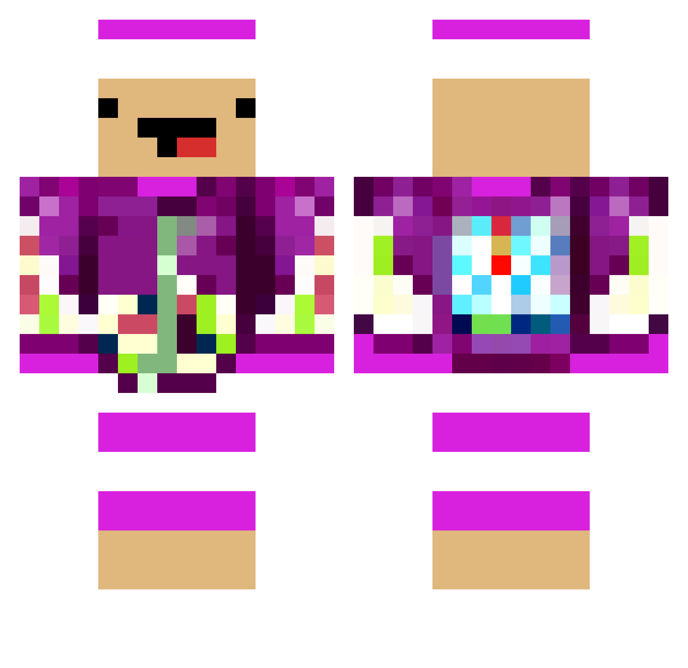GiveMeUrCookies Minecraft skin, front and back view