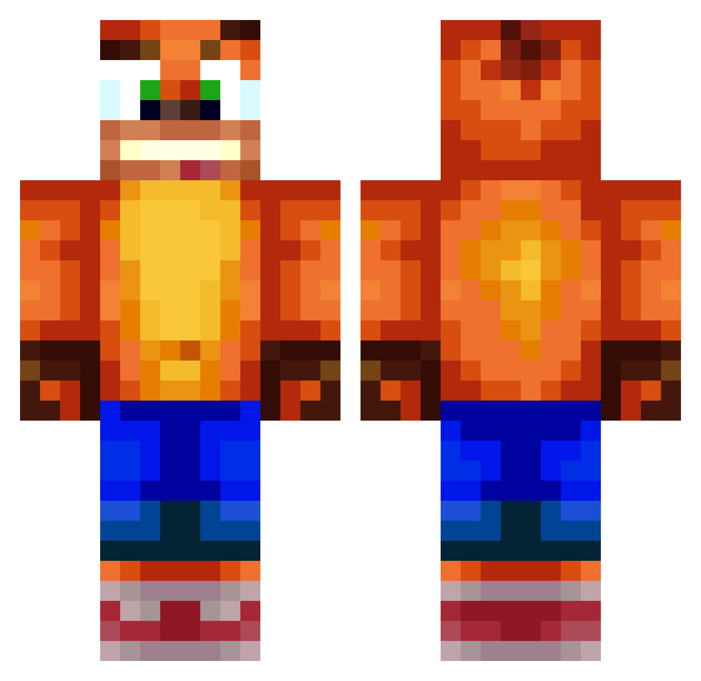 okkun1001 Minecraft skin, front and back view
