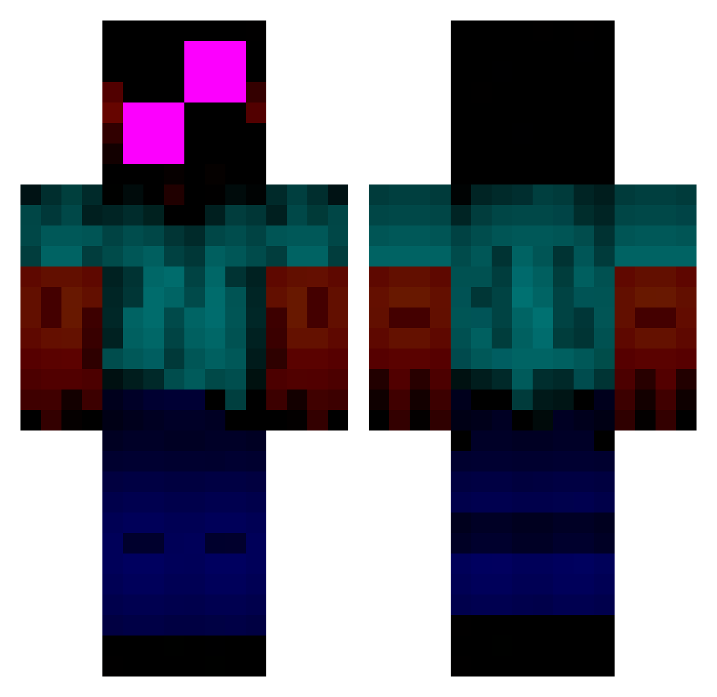 egba Minecraft skin, front and back view