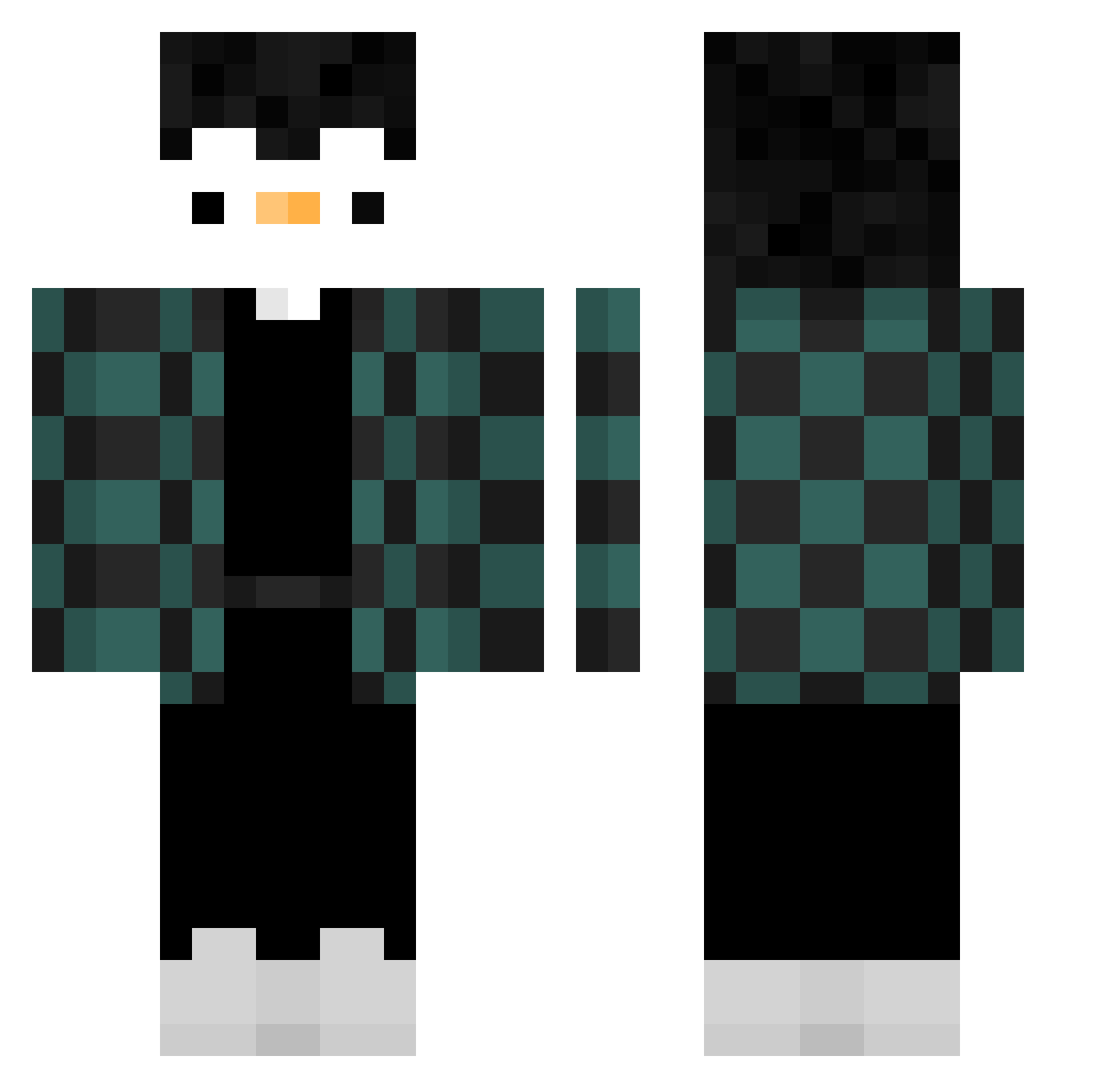 popikdopik Minecraft skin, front and back view
