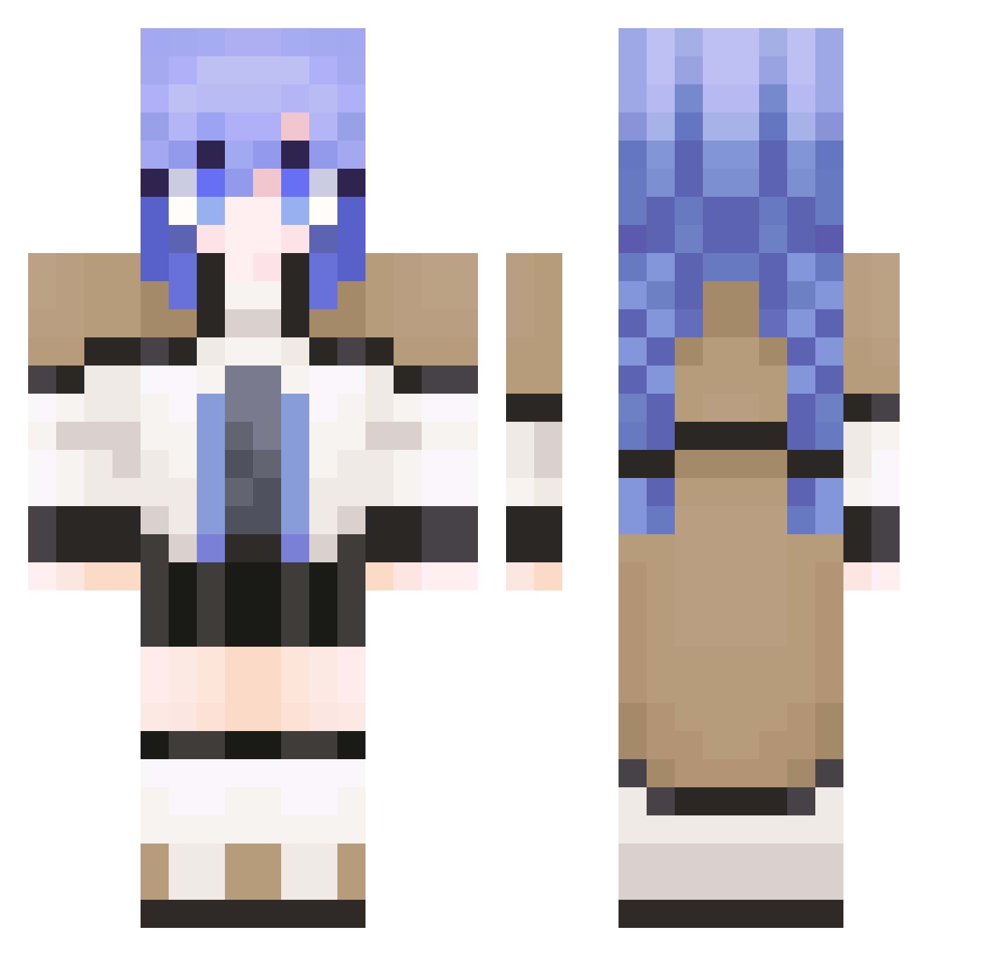 _Roxy_Migurdia_ Minecraft skin, front and back view
