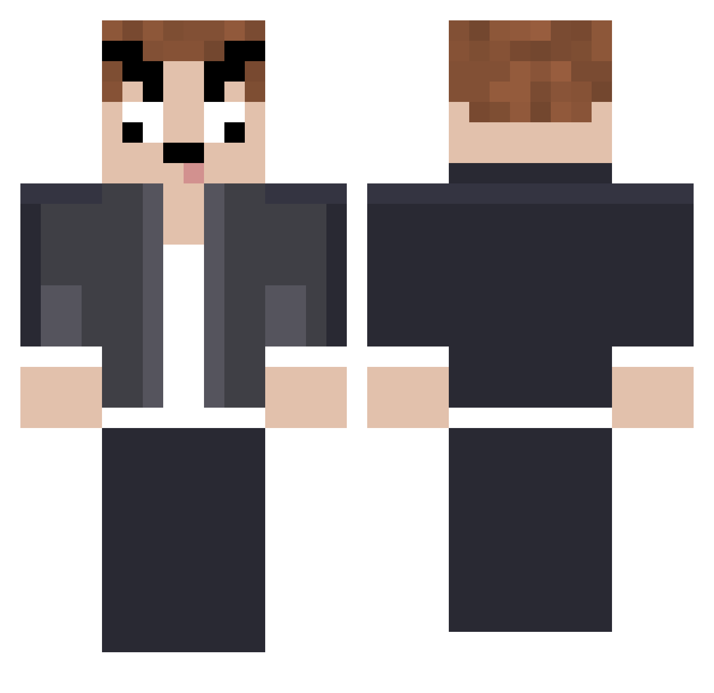 DarvoL Minecraft skin, front and back view