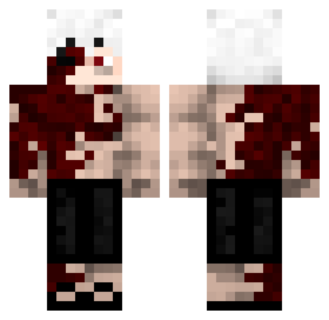 adBNG Minecraft skin, front and back view