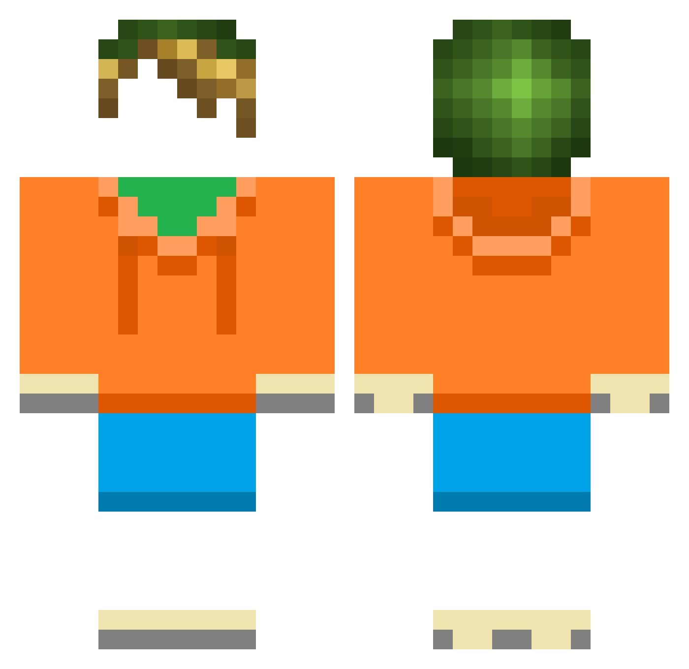 KirbyABlaze Minecraft skin, front and back view