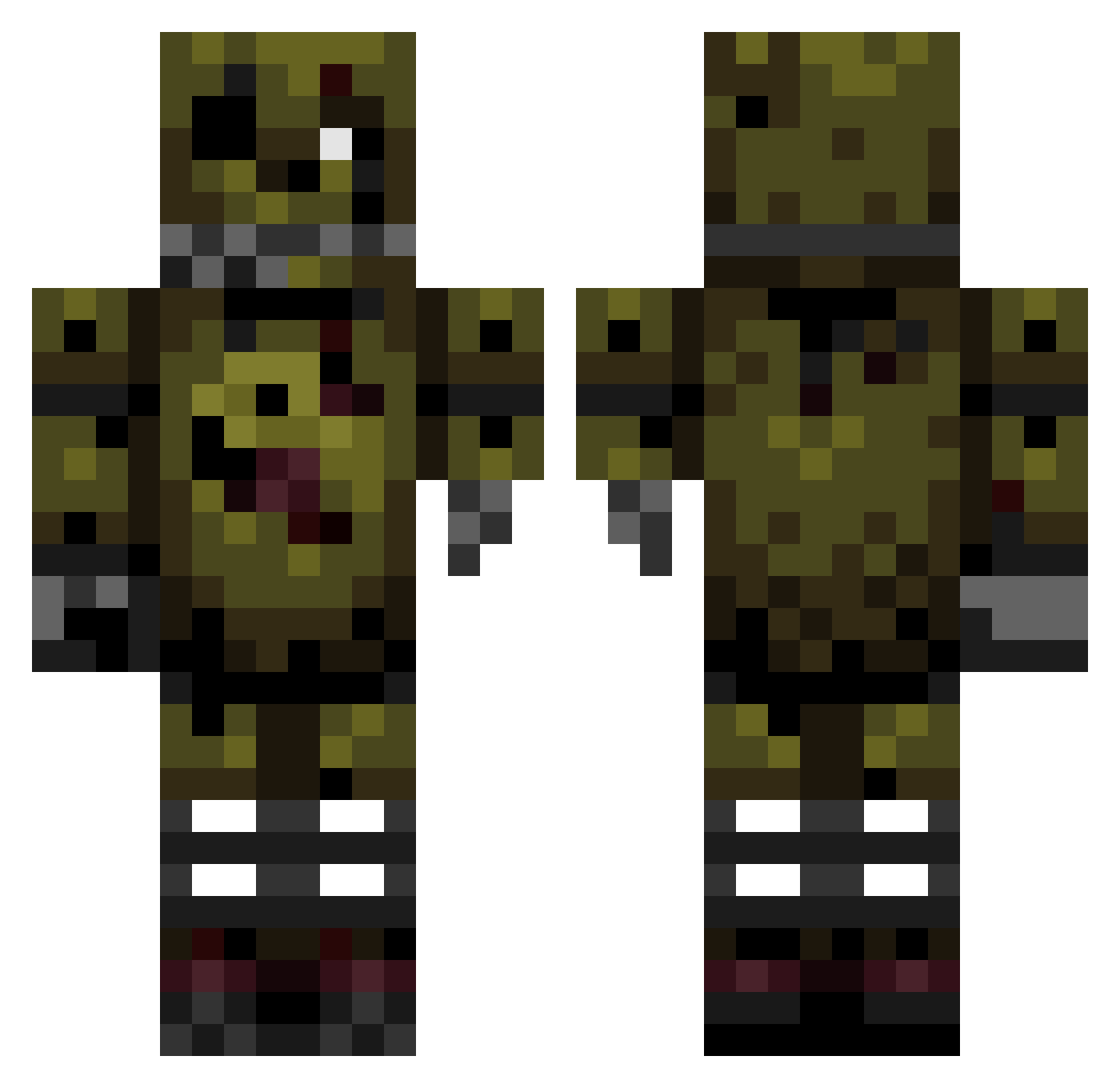Kozzeryz Minecraft skin, front and back view