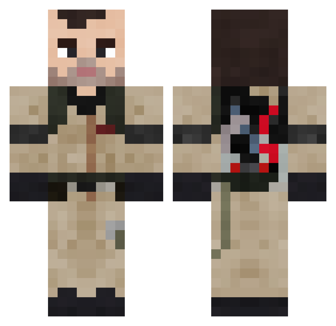 0ofer Minecraft skin, front and back view