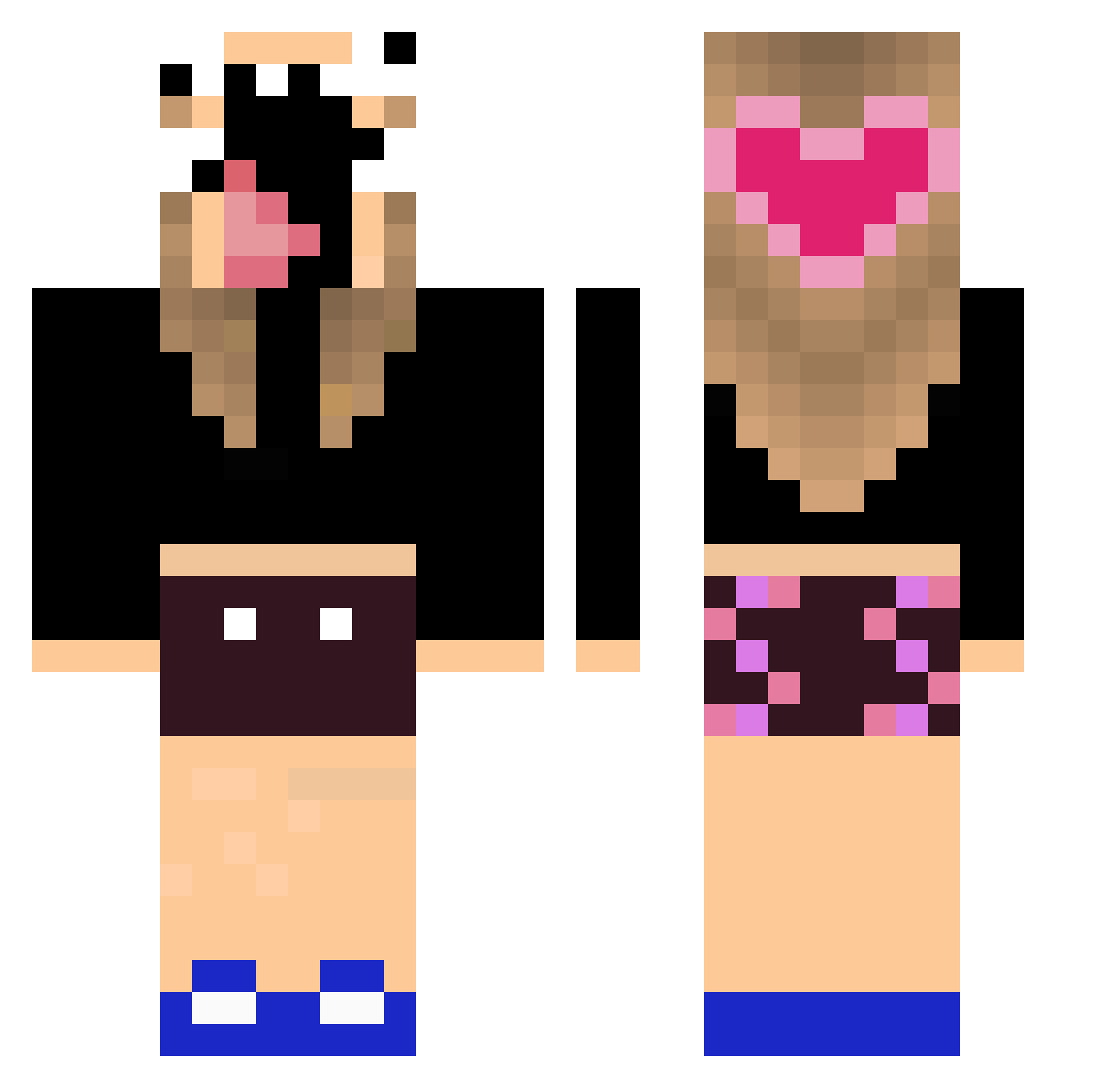 Bettina Minecraft skin, front and back view