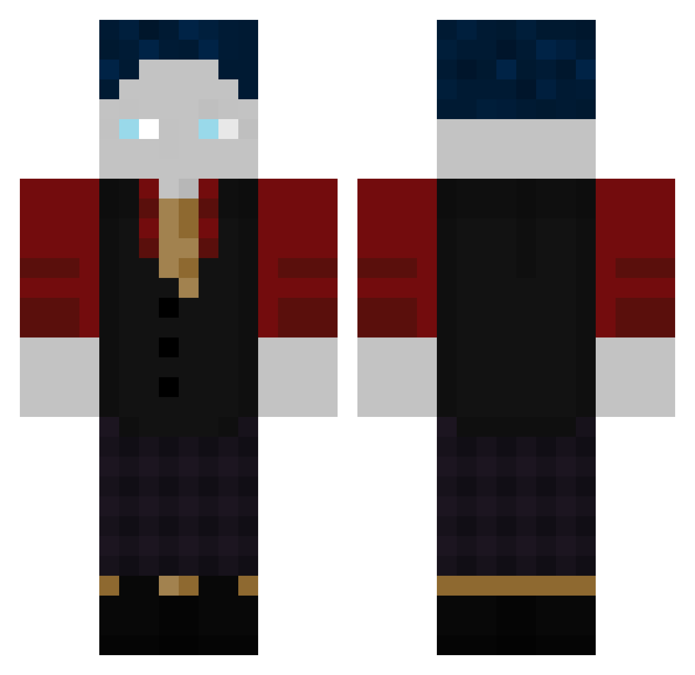 PeaceCrafter1 Minecraft skin, front and back view