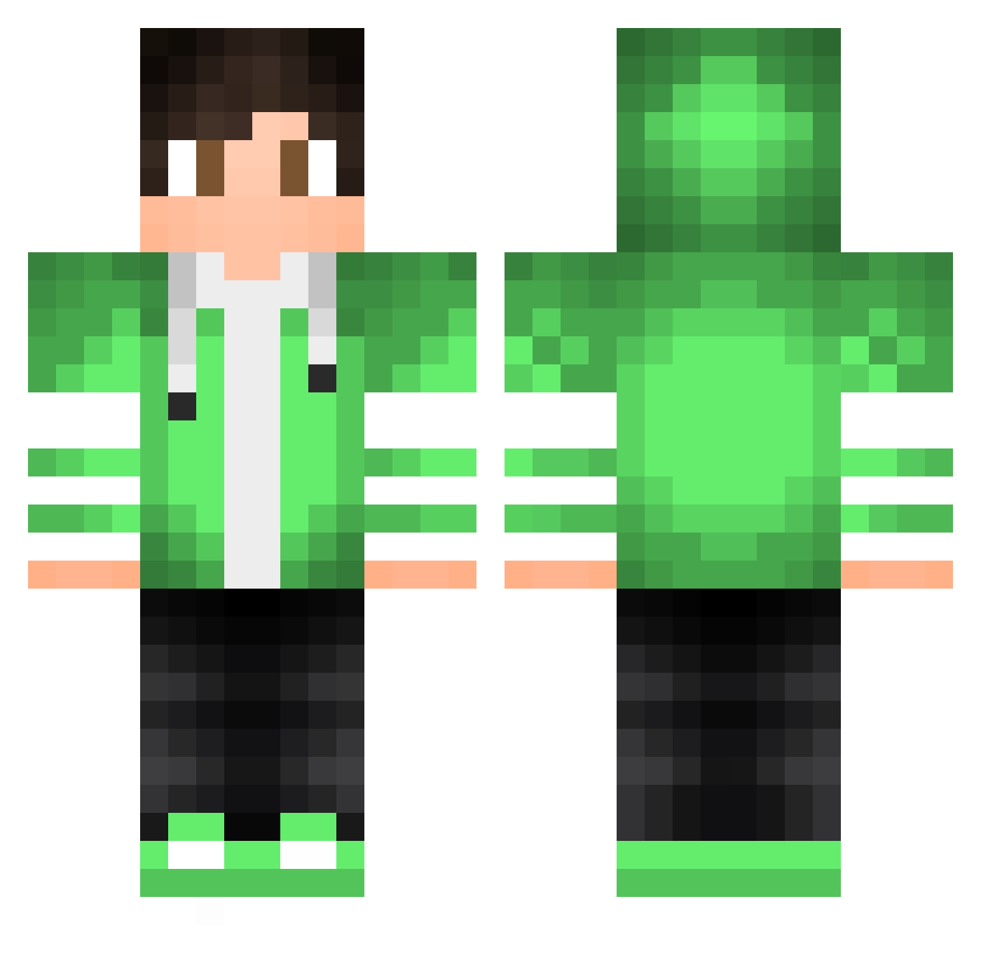 ItzsnOOw_ Minecraft skin, front and back view