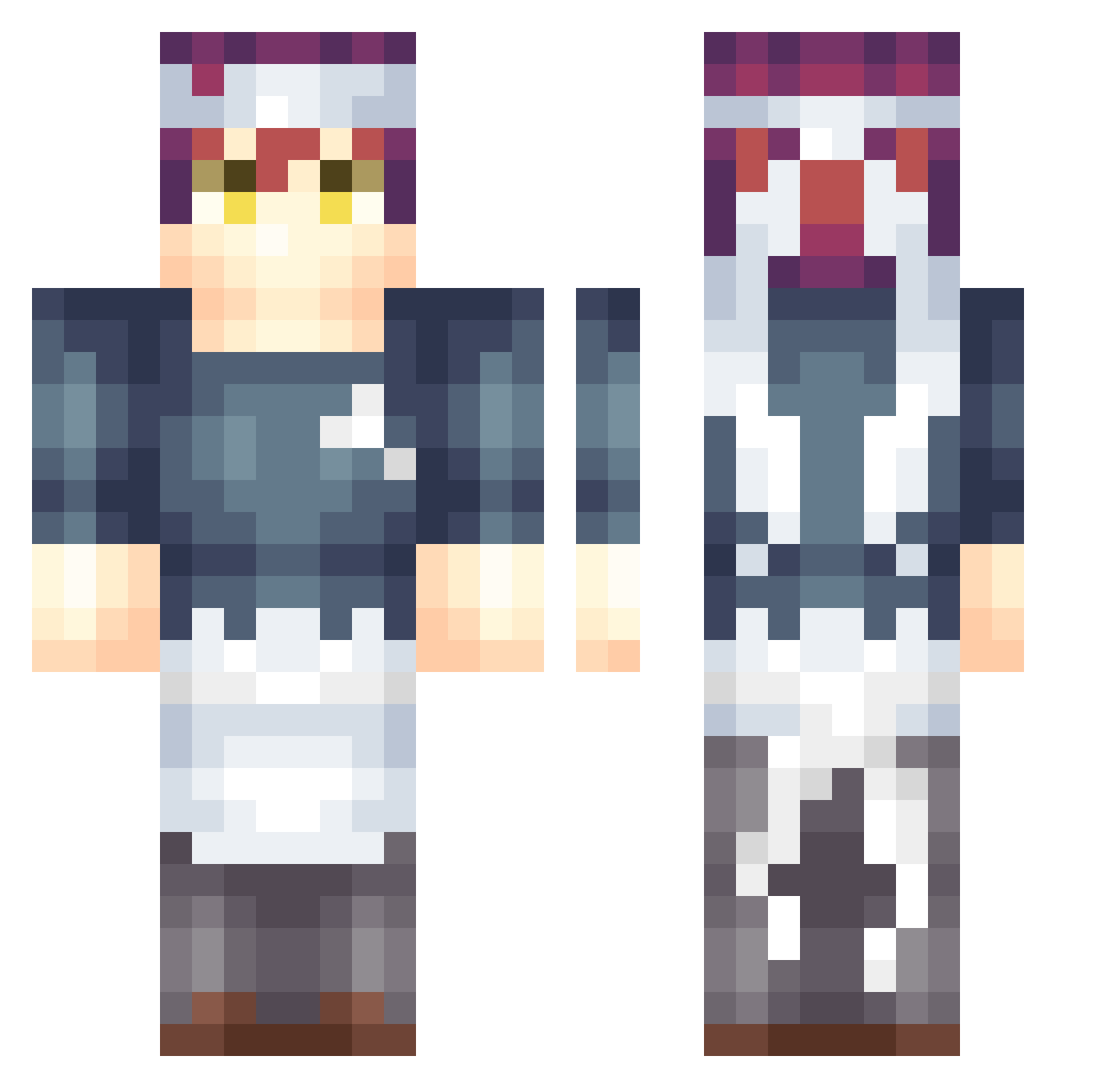 PizzaLoL21 Minecraft skin, front and back view