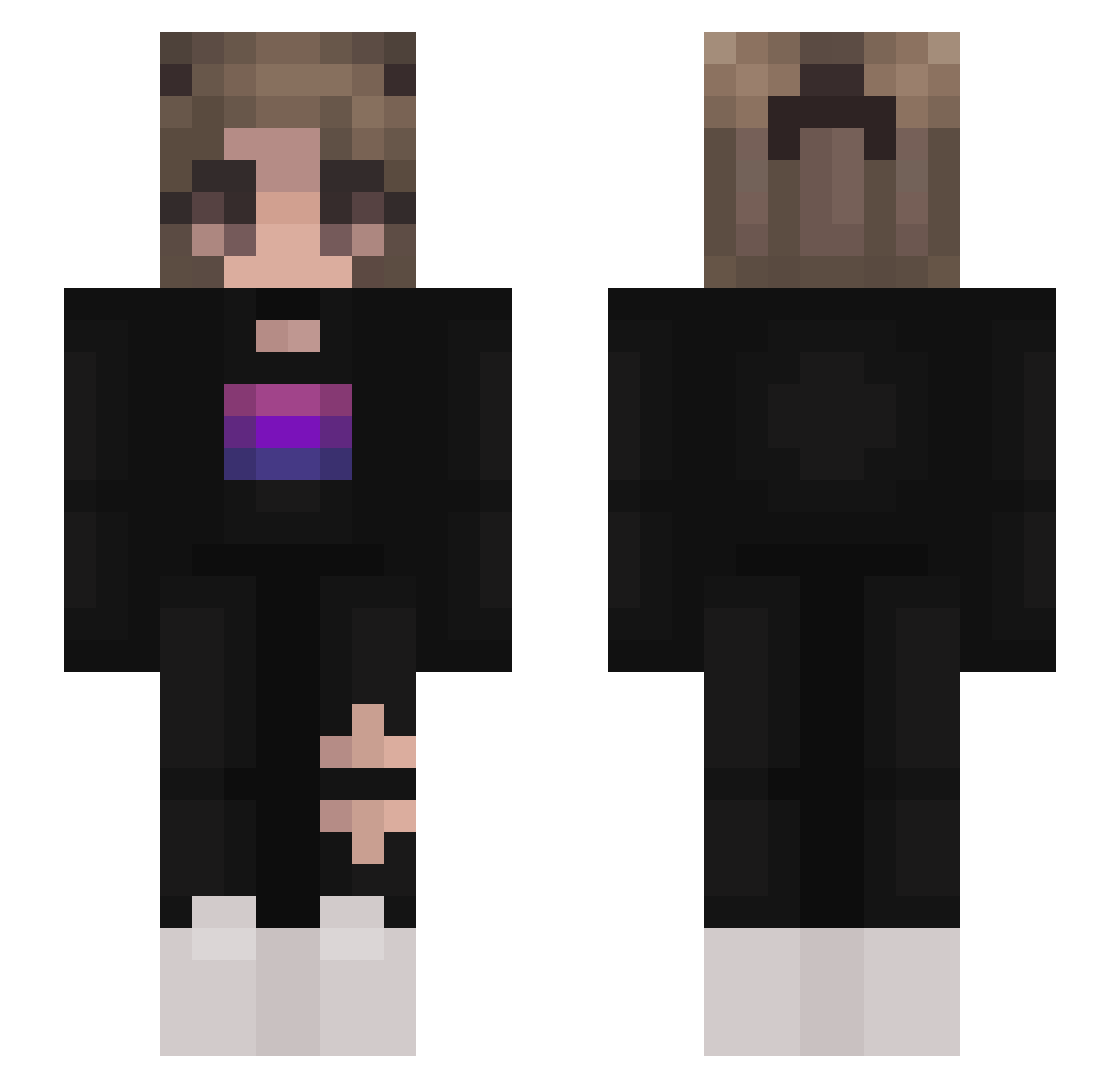 CrystalWolf8934 Minecraft skin, front and back view