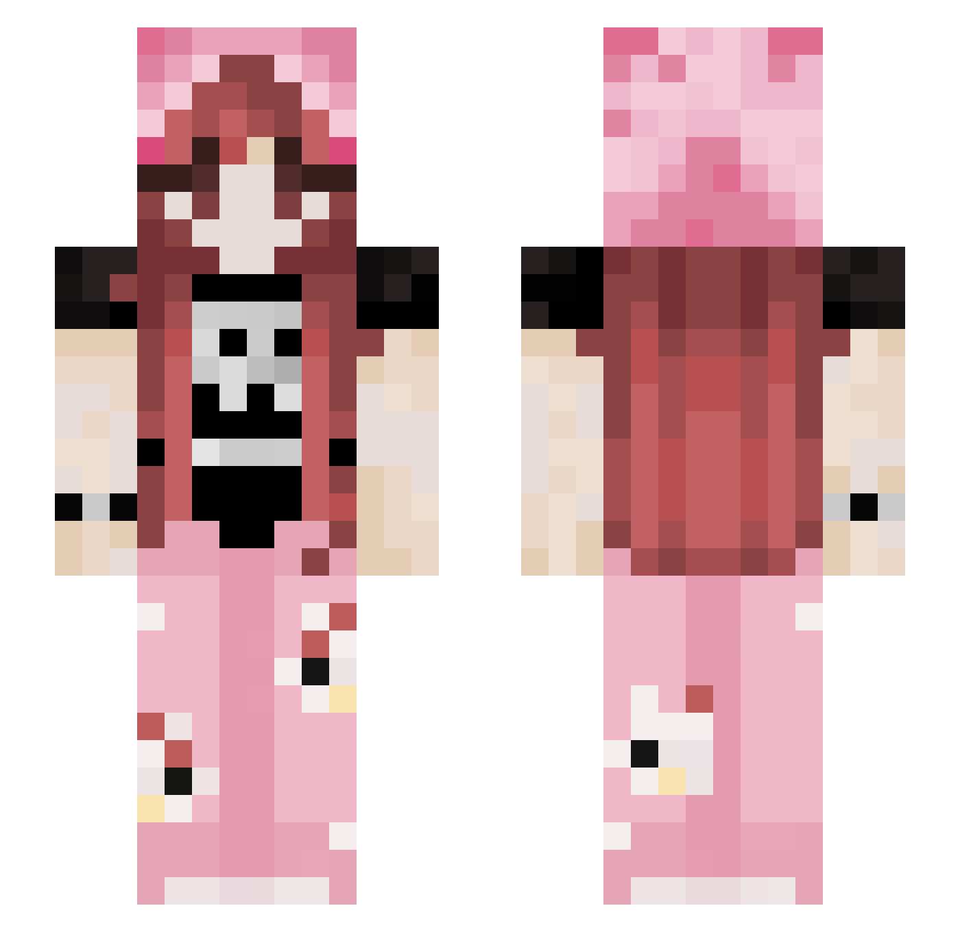 v44lora Minecraft skin, front and back view