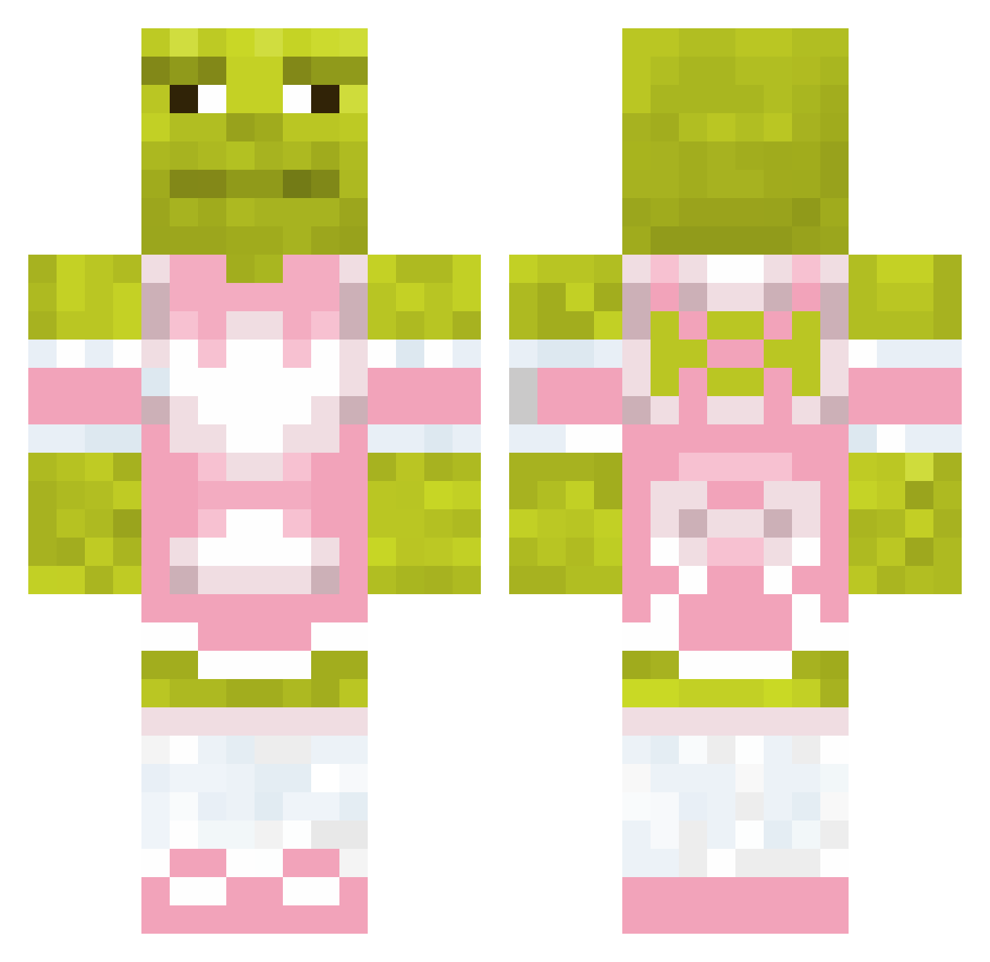 Shiindou Minecraft skin, front and back view