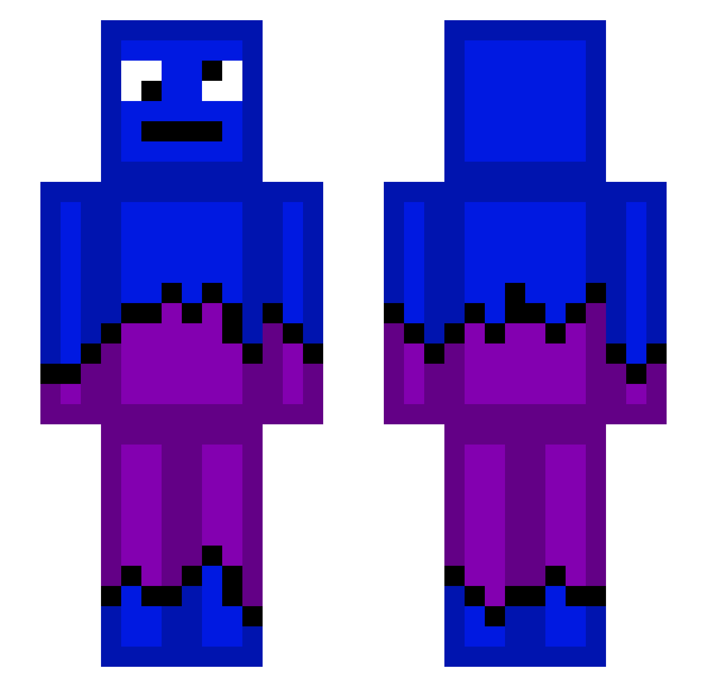 blu3gam1ng11 Minecraft skin, front and back view