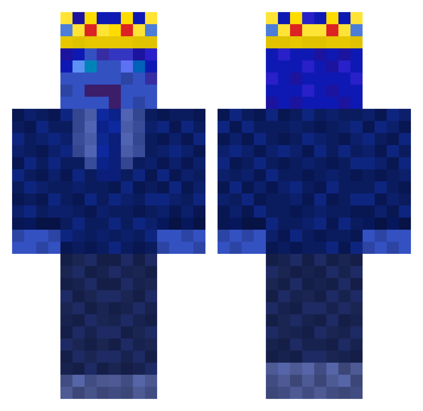 Soddium Minecraft skin, front and back view