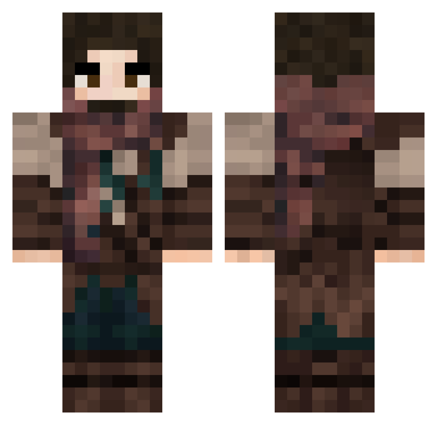 Mawesz Minecraft skin, front and back view
